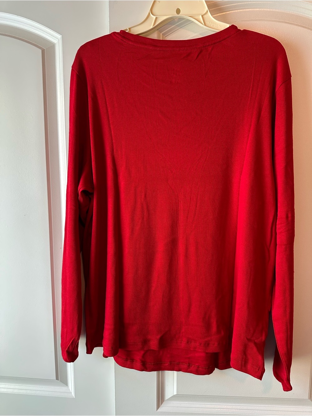 Target Women's Long Sleeve Scoop Neck Top - Red - Picture 4 of 6